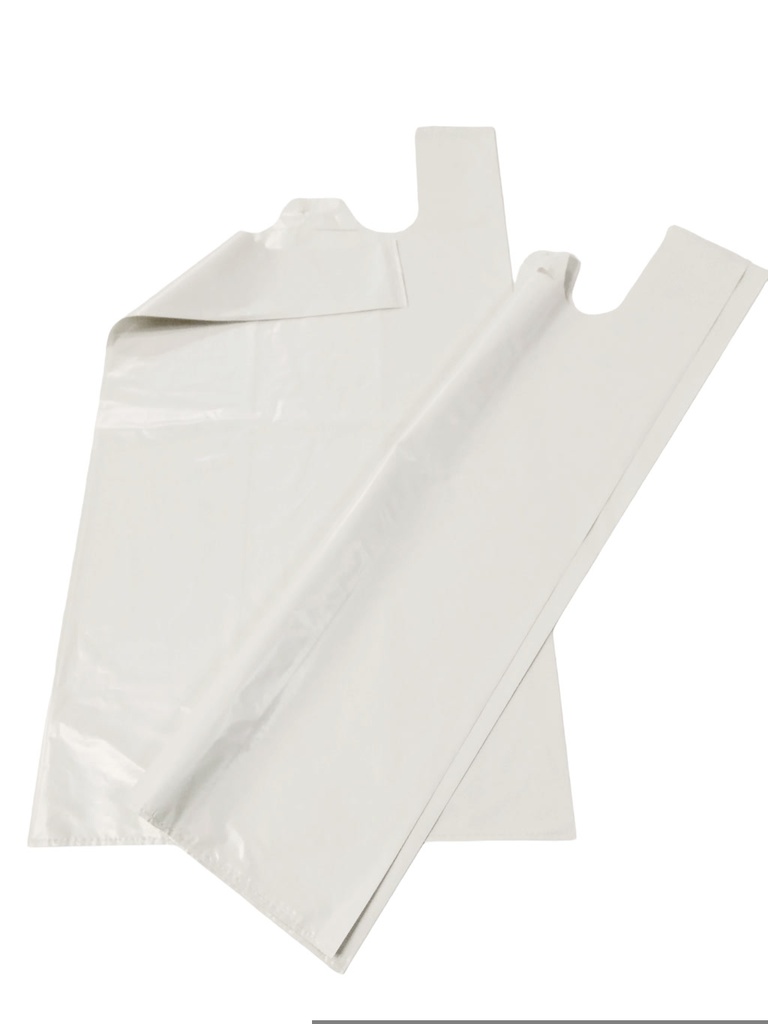 Bolsa de plástico para camiseta blanca 70% reciclada 50X60 CM