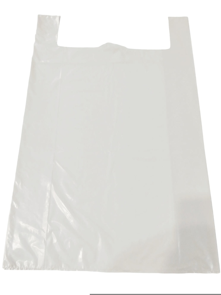 Bolsa de plástico estilo camiseta blanca 70% reciclada 60X70 CM