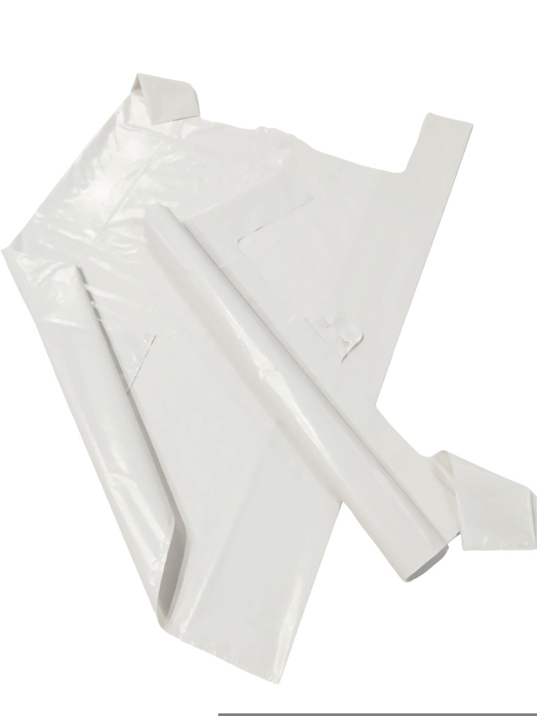 Bolsa de plástico estilo camiseta blanca 70% reciclada 60X70 CM
