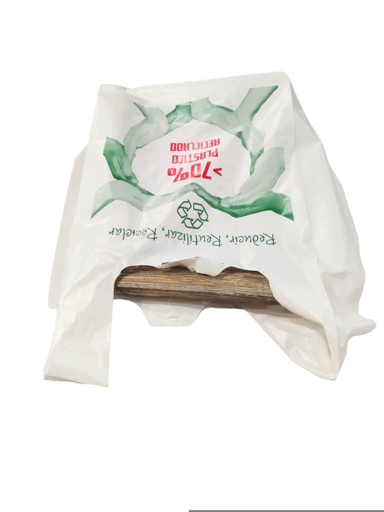 Bolsa de plástico blanca para camiseta con logo, 70% reciclada, 50X60 CM