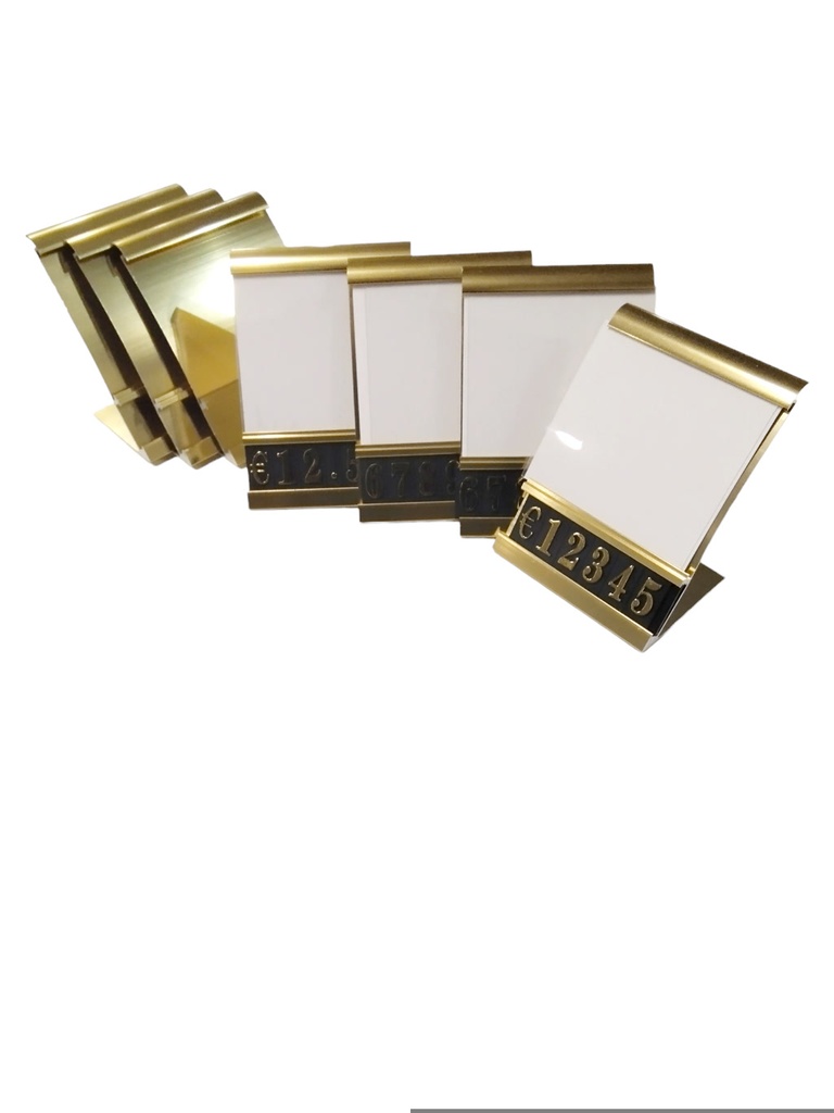 Porta precios Oro con numeros 10UND