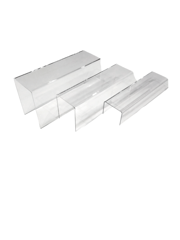 Expositor Rectangular de Metacrilato Forma 'U' de 3 Alturas