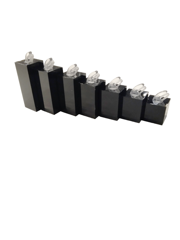 Expositor Joyería Acrílico Negro Columnas Cuadradas 