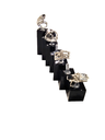 Expositor Joyería Acrílico Negro Columnas Cuadradas 