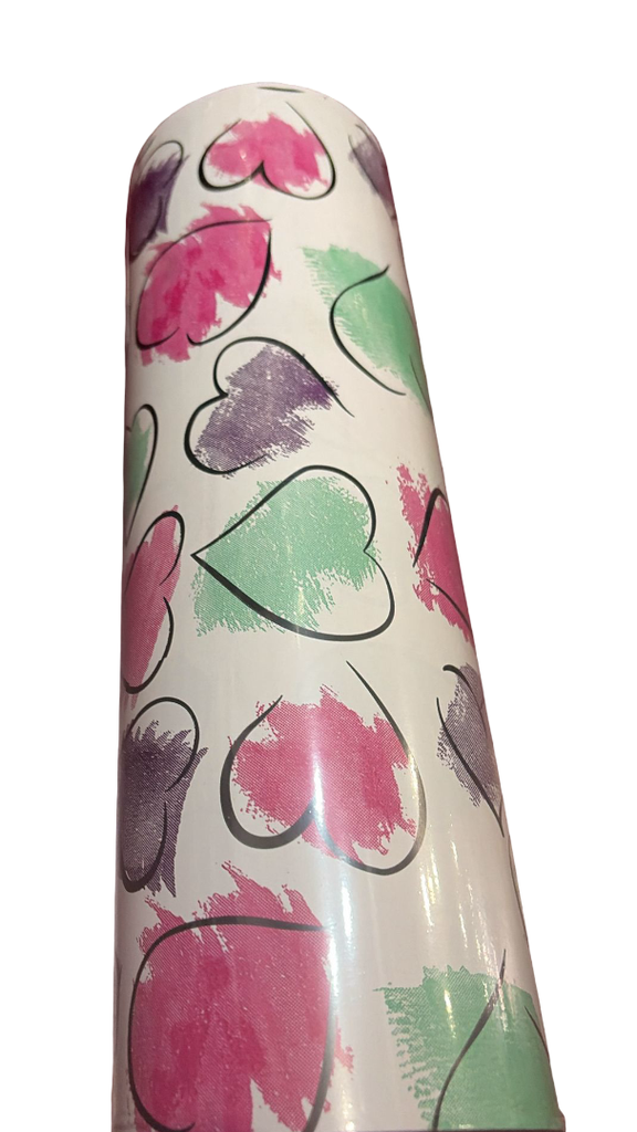 Papel de regalo estampado corazones de colores 31 cm