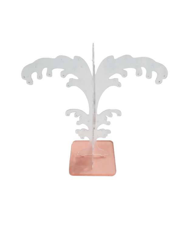 小浪花树雕刻耳钉架透明Palmera Acrílica Transparente Pequena