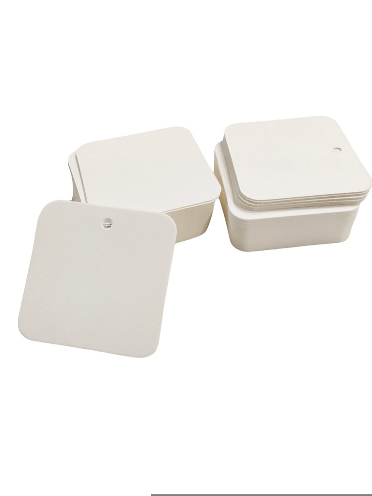 Etiqueta Blanca Forma A Cuadrada Troquelada 5X5