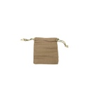 Sac en lin marron avec fermeture à cordon 11X9.5 cm - 20 unités