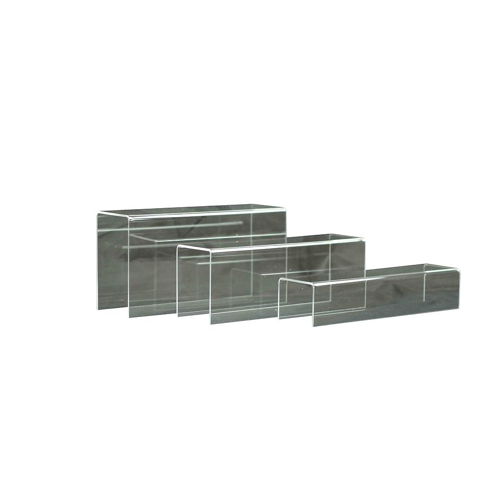 Expositor Metacrilato Tubo Rectangular Forma U 3 Alturas亚克力 三层长条鞋架 30/caja 90182