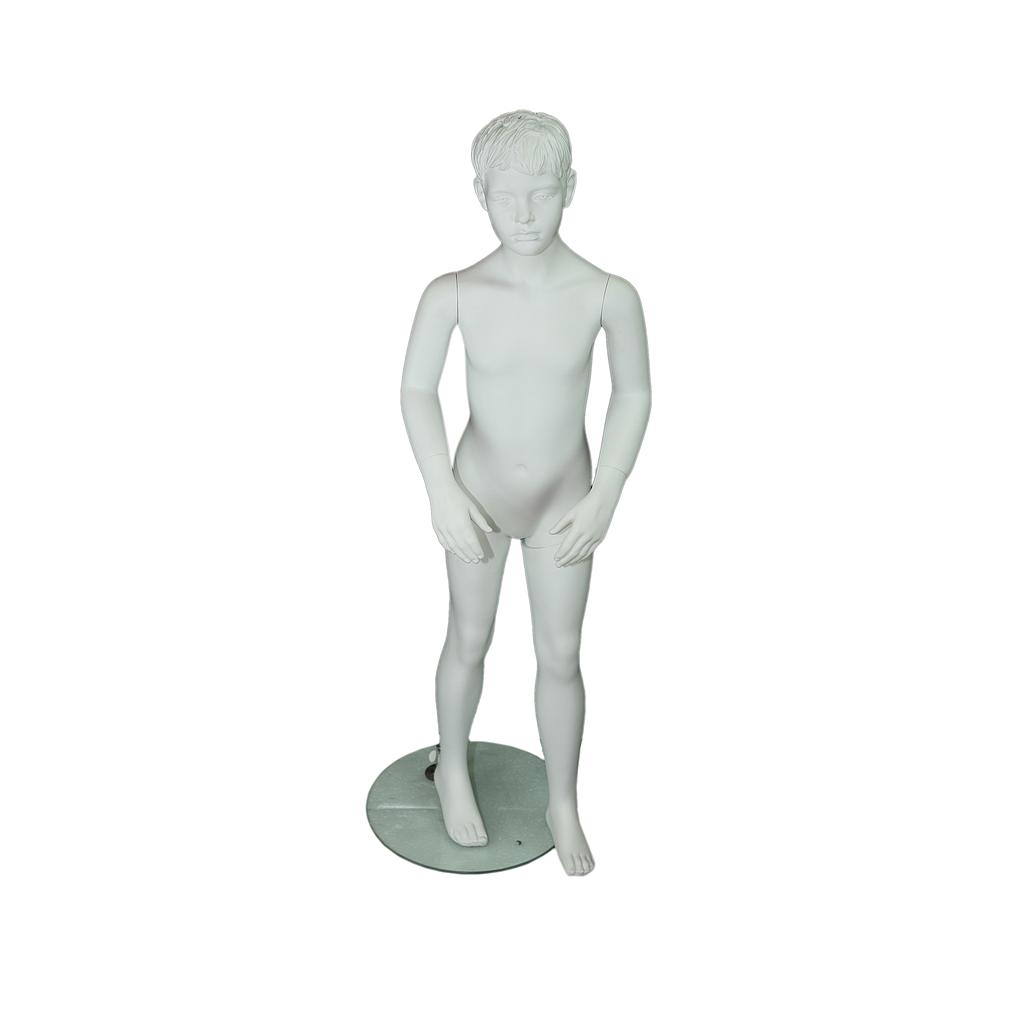 男白色小孩模特岁 Maniquí Niño Fibra Vídrio Blanco Mate 6-8 Años
