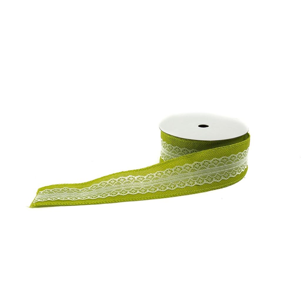 Fita de Serapilheira Verde Claro com Renda 9m