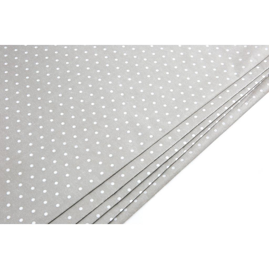 Papier de soie à pois blancs sur fond chocolat 62X86cm 100 unités