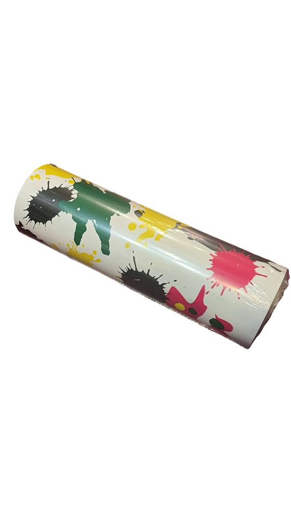 Papel de regalo estampado machas de colores 31 cm