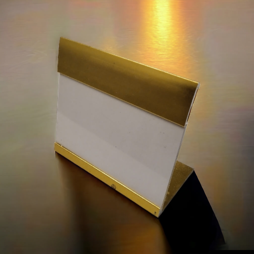 Porta Precio Dorado Con Acrílico 8.5*7.4Cm 10 Und