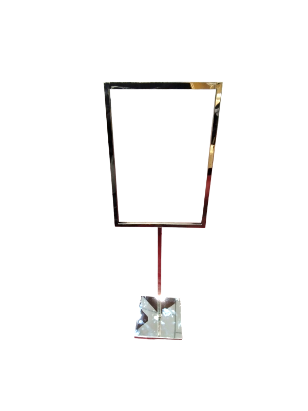 A4亮光竖向广告牌带升缩平底 Marco Portacartel Vertical En Acero Brilló Con Base