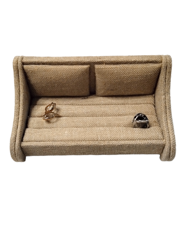 [019613] Expositor Doble para Anillos C/Forma de Sofa-Lino Amarillo
