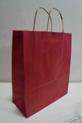 [010033] Pungă de hârtie burgundă 32X13X41CM 25/PACHET 200/CUTIE