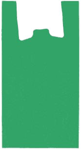 [0101054] Bolsa de plástico tipo camiseta verde 70% reciclado 42X53 cm 0101054