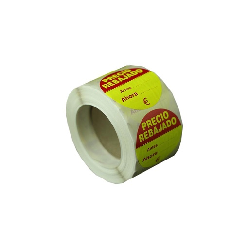 [014417] 降价贴纸 Pegatina Precio Rebajado Antes y Ahora € 5X5cm 500 Uds-Rollo