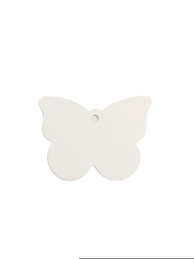 [0141022BL] 蝴蝶吊牌Etiqueta Troquelada Forma Mariposa Grande 6.5x4.5cm Blanco
