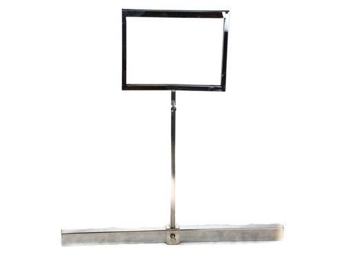 [009840] Porta póster ajustable en cromo A5 para tubo rectangular