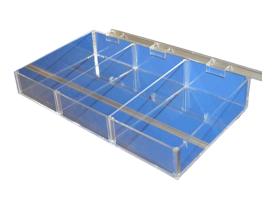 [007702] 卡槽板三格透明亚克力盒Metacrilato 3 Espacios para lama 20X36X5cm 20/caja