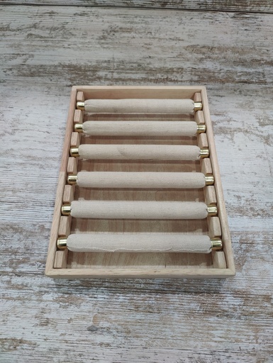 [0091050] Expositor Para Anillos 6 Palos Madeli Y Lino