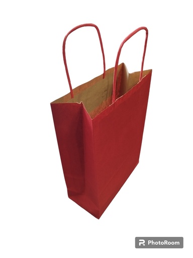[8436557056597] Bolsa Roja Xs 18+8X24cm Kraft 90Gr/M2 450Uds/caja 25/Pq