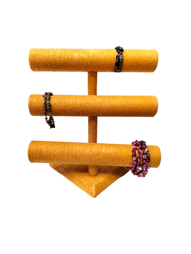 [009885] 首饰架线三层黄色 Expositor Bisuteria para Pulseras 3 Juegos Lino Amarillo